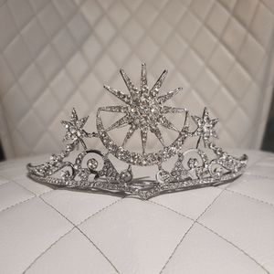 New Rue Noir Sun Moon Stars Crystal Tiara